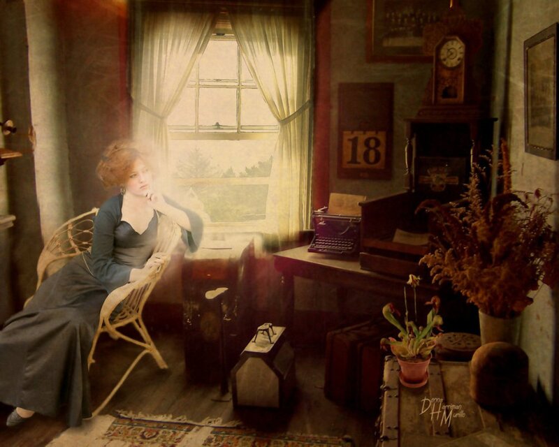 Woman in Vintage Room — Brown