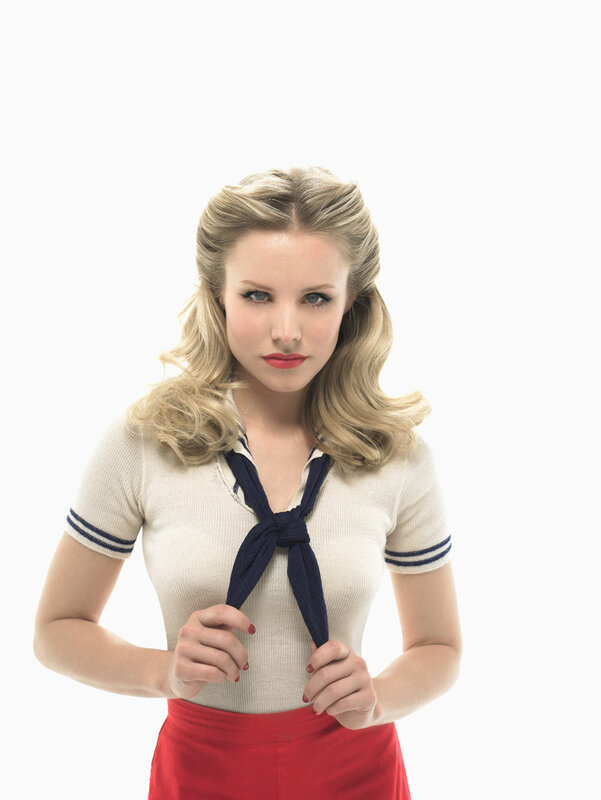 woman in vintage sailor outfit