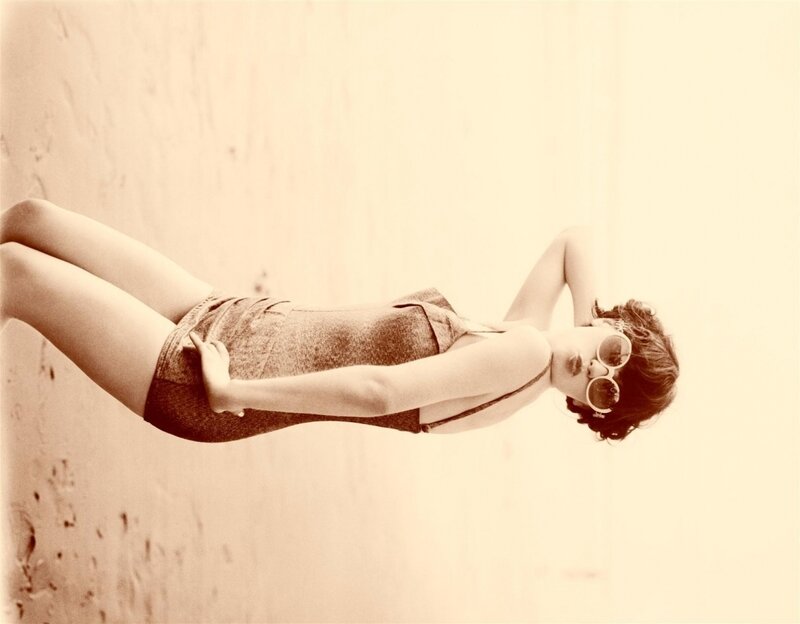 woman in vintage swimsuit