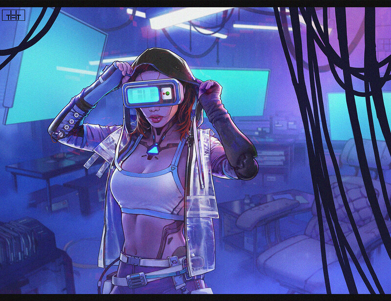 Woman in VR Headset
