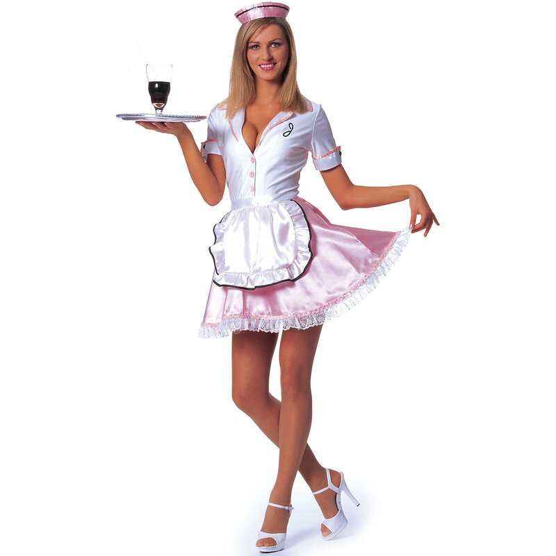woman in waitress costume