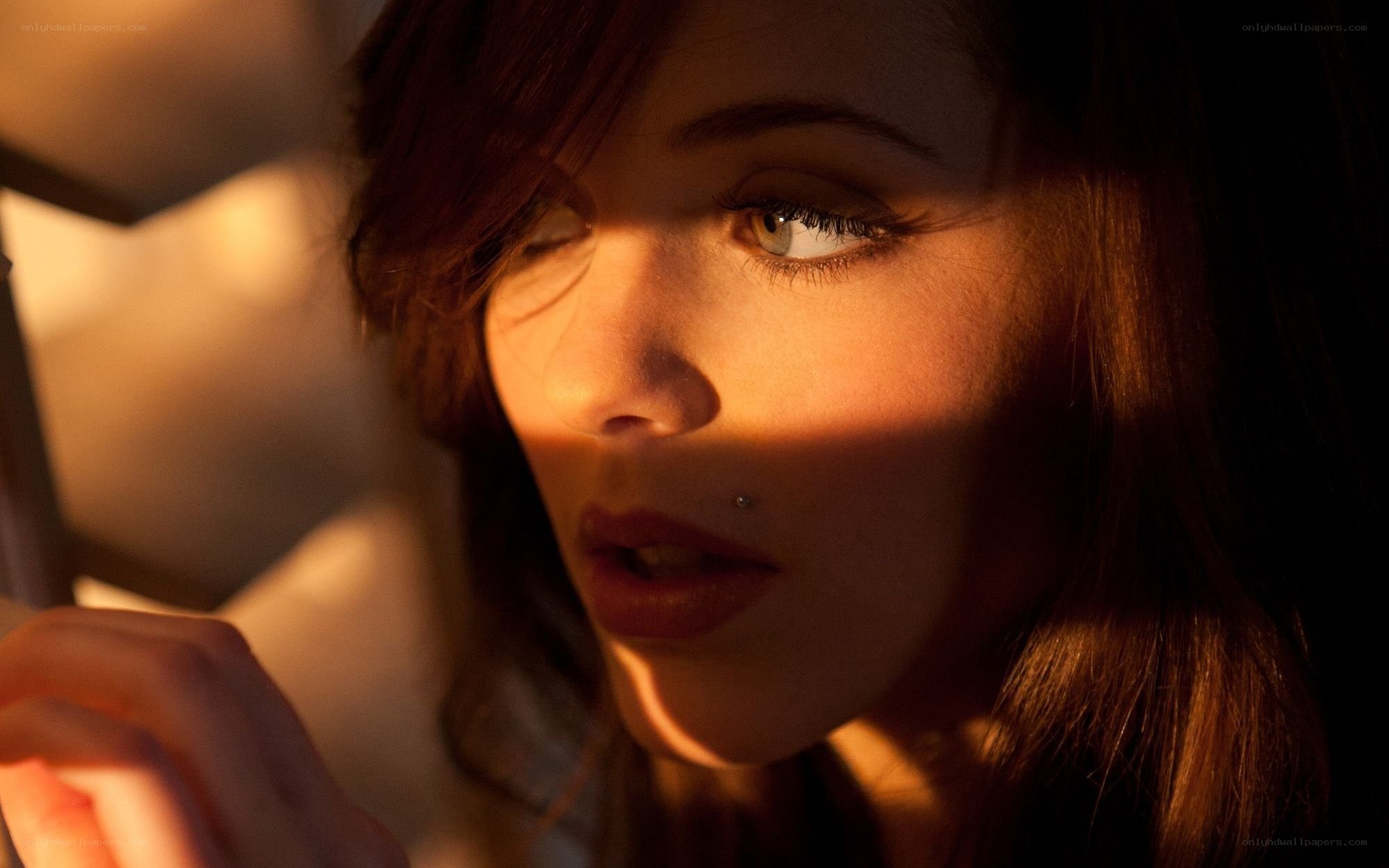 woman in warm light