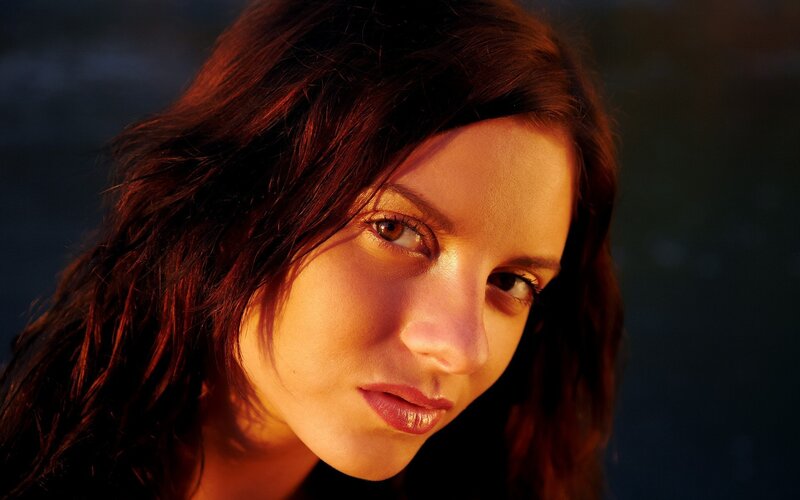 woman in warm light