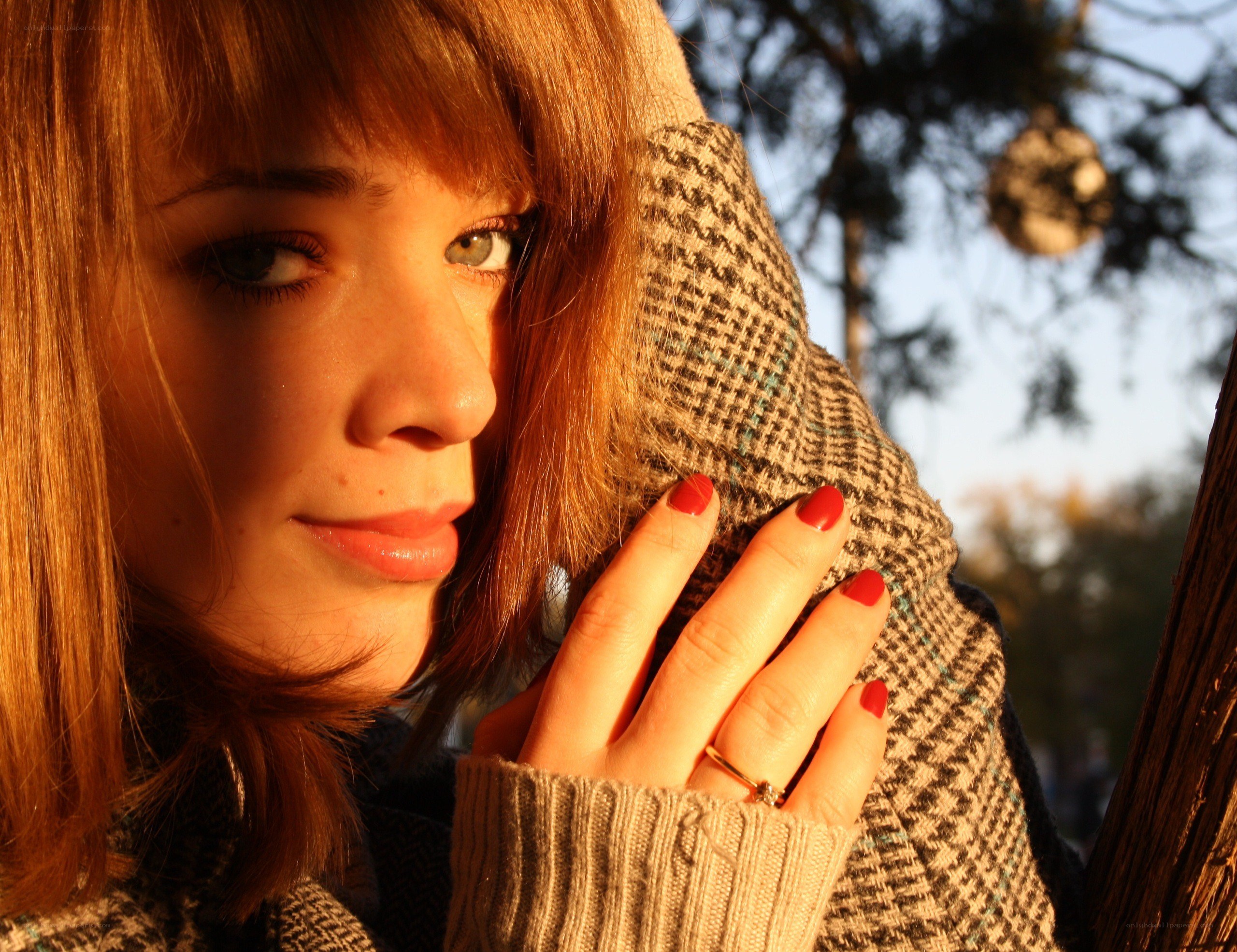 woman in warm sunlight