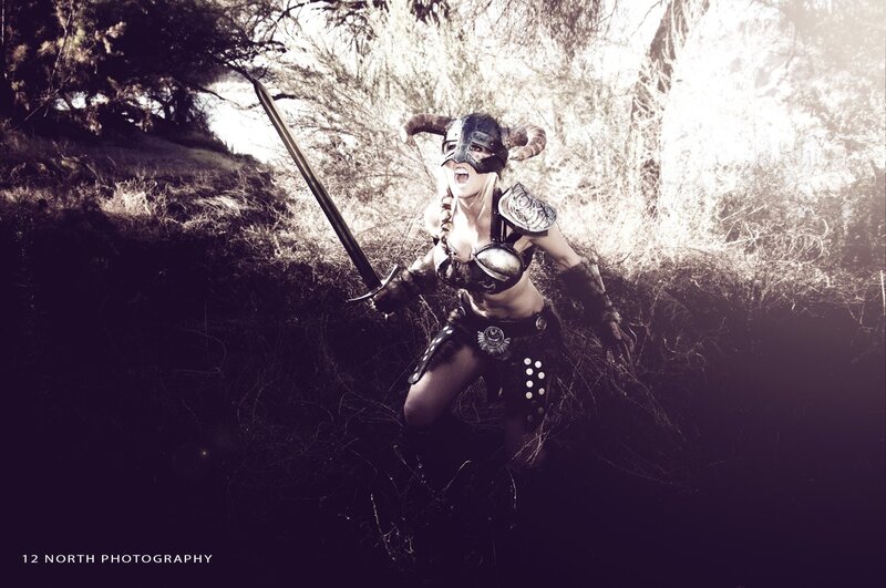 Woman in Warrior Costume — Black