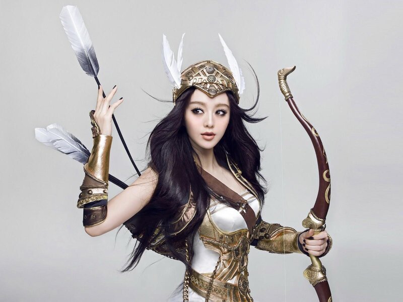Woman in Warrior Costume — White