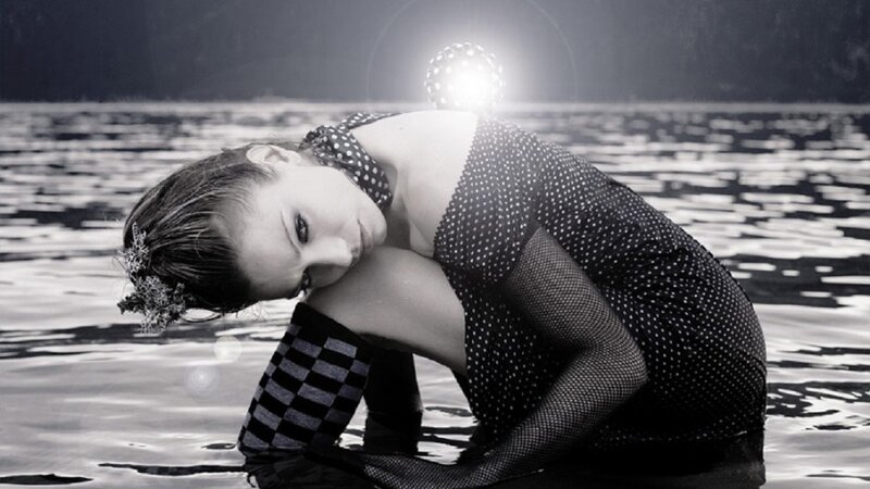 Woman in Water — Black, Dramatic, Photograph, Dress, Light
