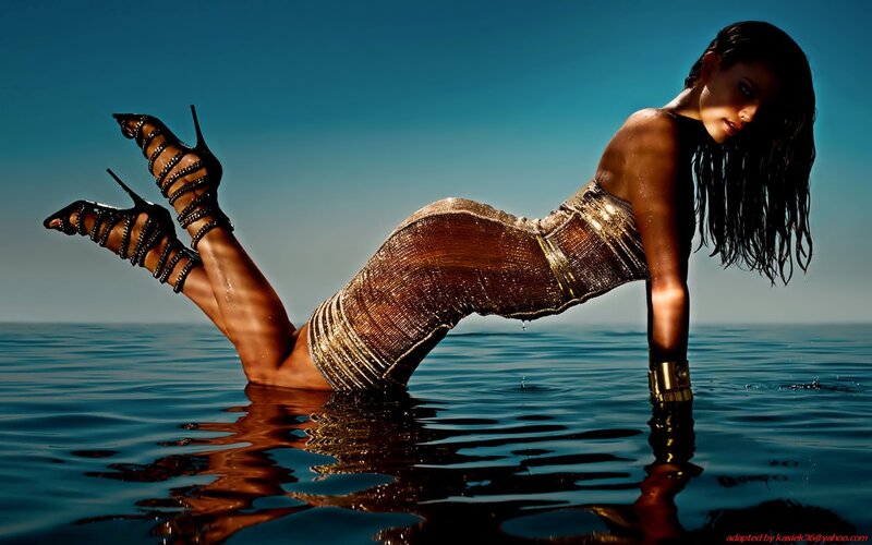 Woman in Water — Blue, Dramatic, Afternoon