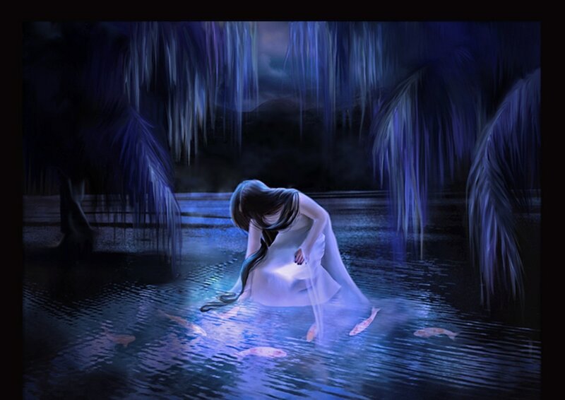Woman in Water — Blue, Mysterious