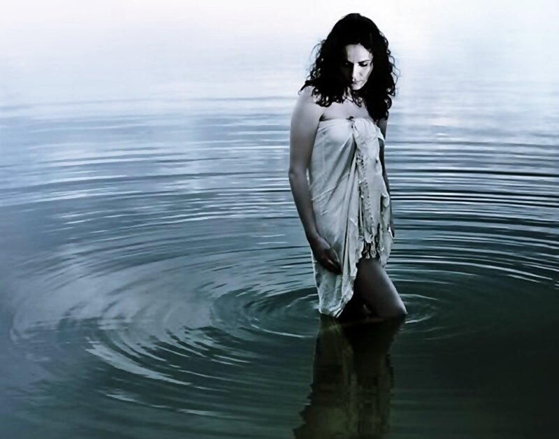 Woman in Water — Blue, Somber