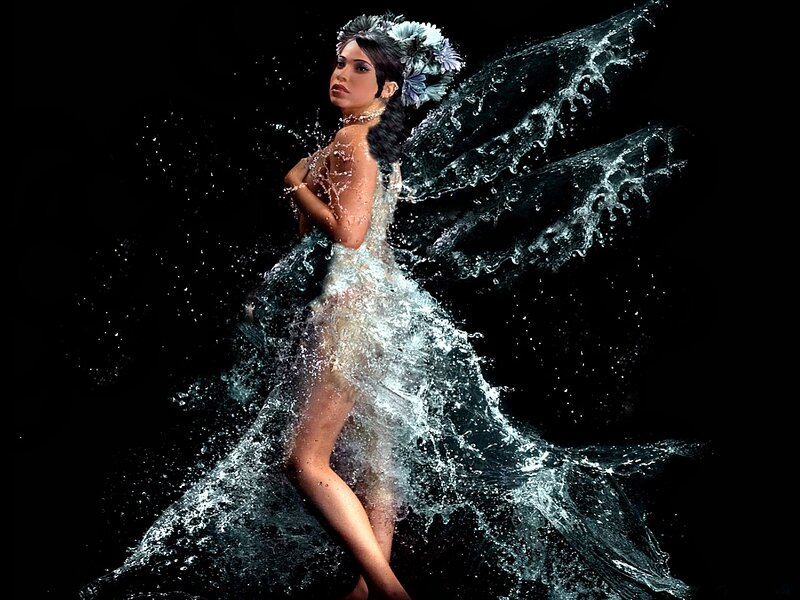 Woman in Water Dress — Black, Dramatic