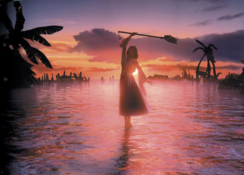 Woman in Water Holding Staff