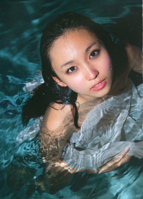 woman in water looking up