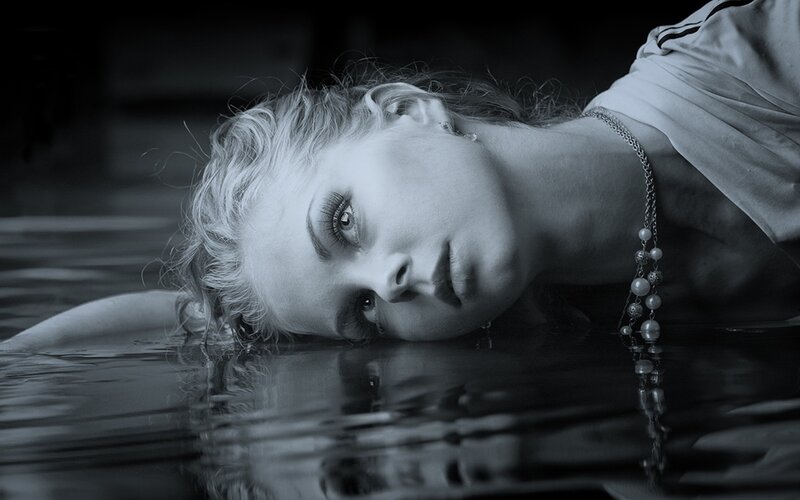 woman in water portrait