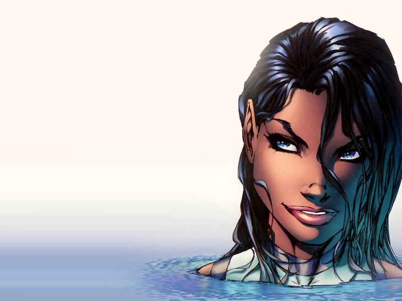 woman in water portrait
