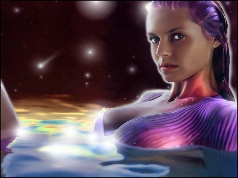 Woman in Water — Purple, Dramatic