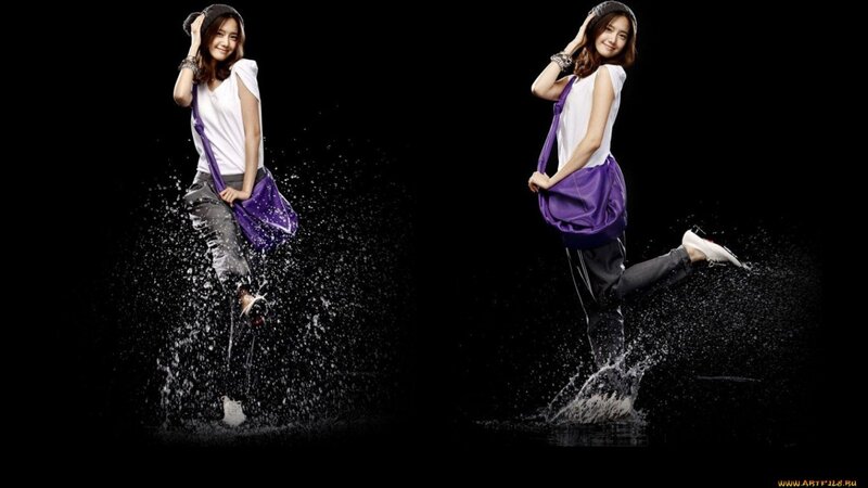 woman in water splashing