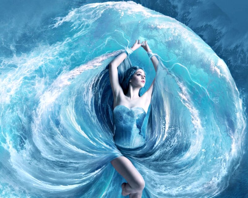 Woman in Water Vortex