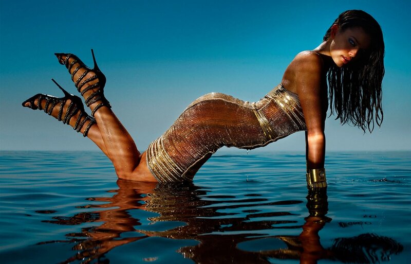 Woman in Water Wearing Heels