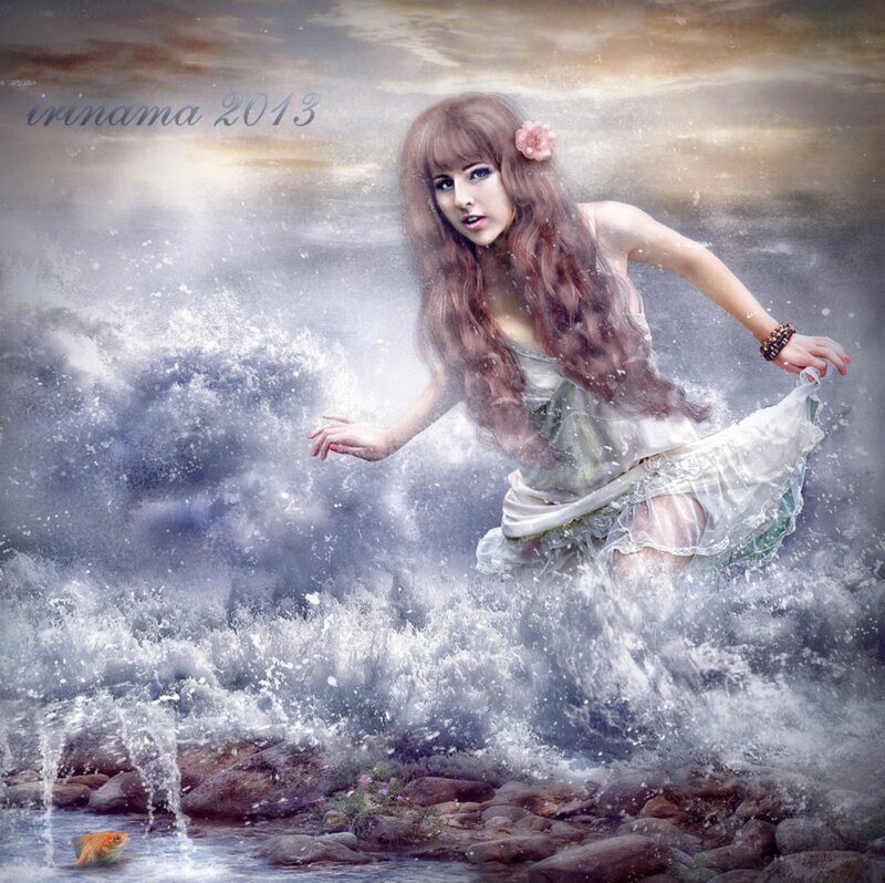 Woman in Water — White, Dramatic