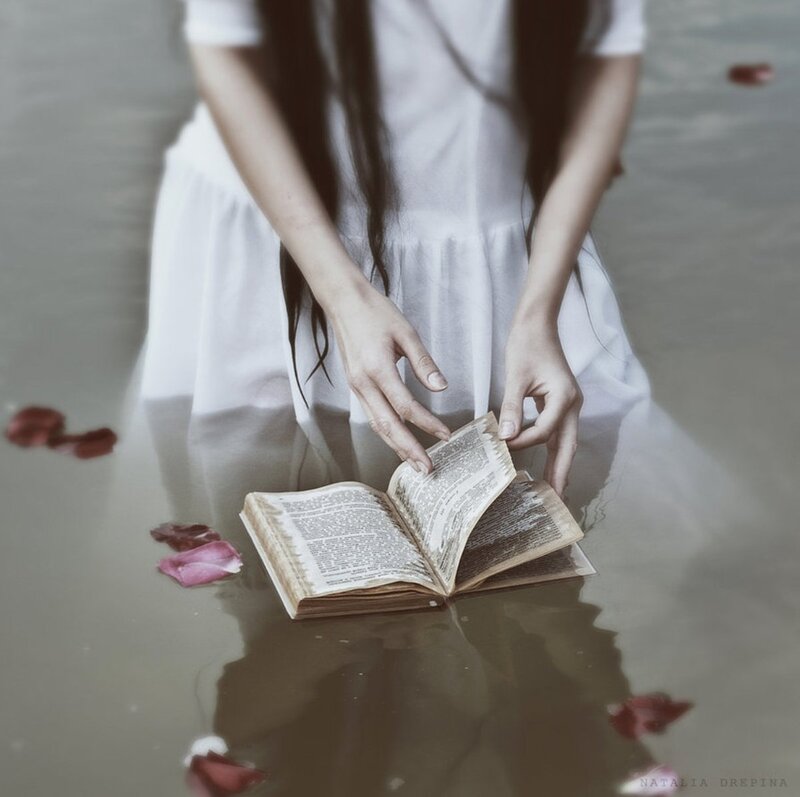 Woman in Water with Book