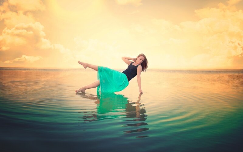 Woman in Water — Yellow, Serene