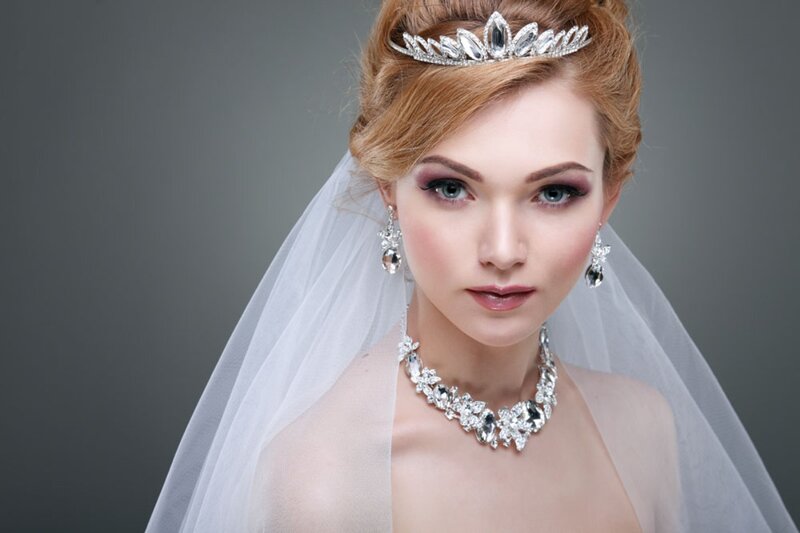 Woman in Wedding Attire — White, Dramatic, Photograph