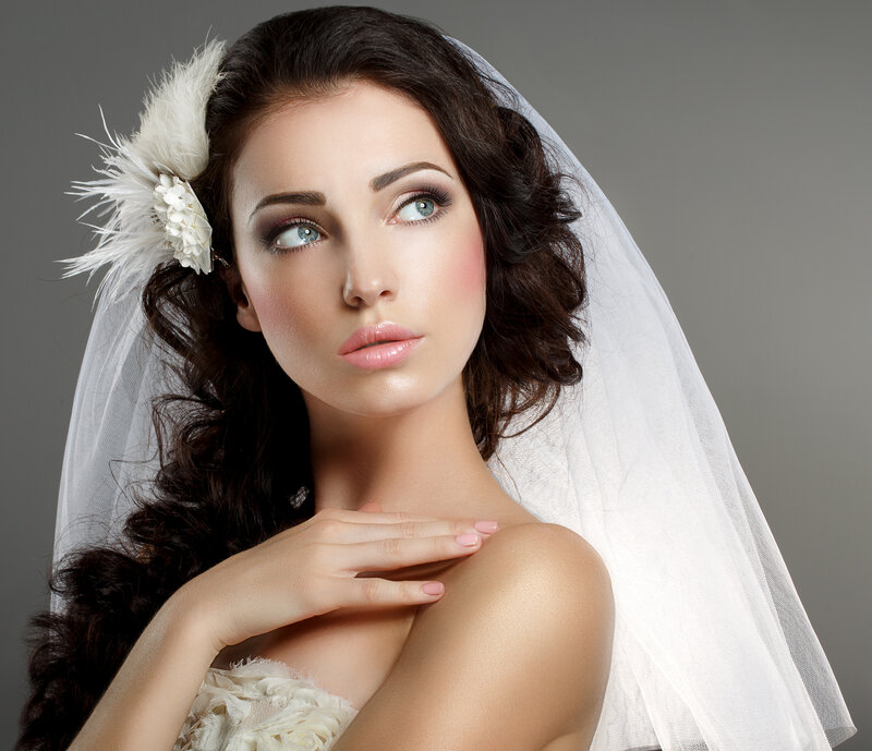 Woman in Wedding Attire — White, Dramatic