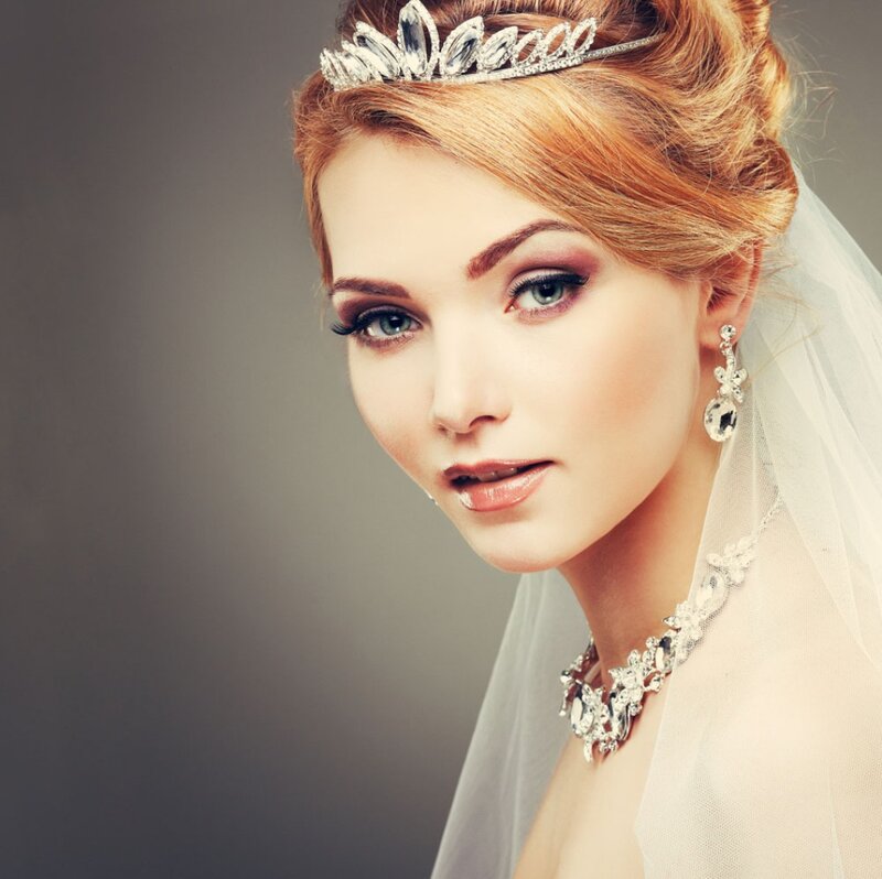 Woman in Wedding Attire — White, Elegant, Photograph