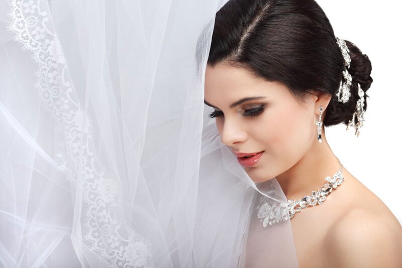 Woman in Wedding Attire — White, Serene, Photograph