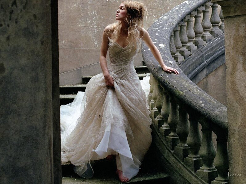 Woman in Wedding Dress — Beige, Dramatic, Photograph
