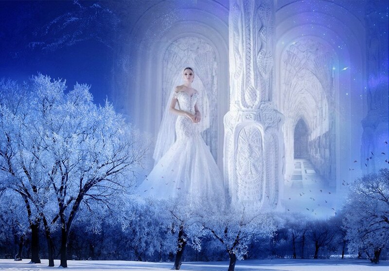 Woman in Wedding Dress — Blue, Fantasy