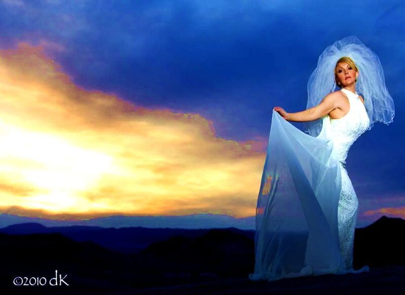 Woman in Wedding Dress — Blue