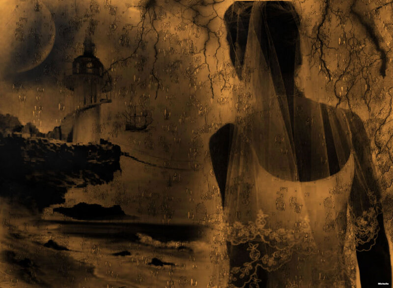 Woman in Wedding Dress — Brown