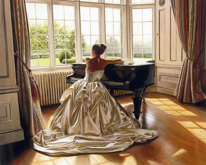 Woman in Wedding Dress — Gold, Serene