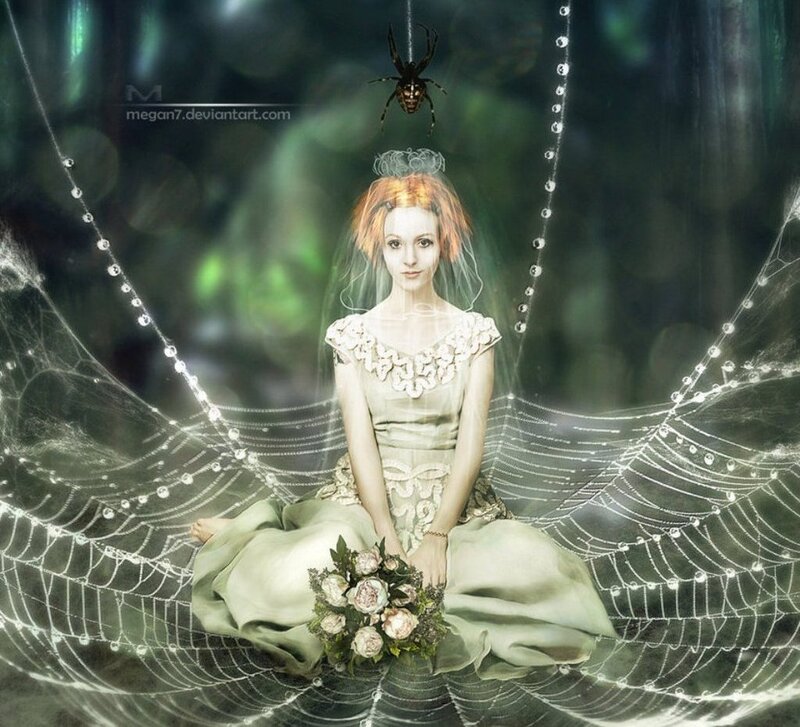 Woman in Wedding Dress — Green, Dreamy