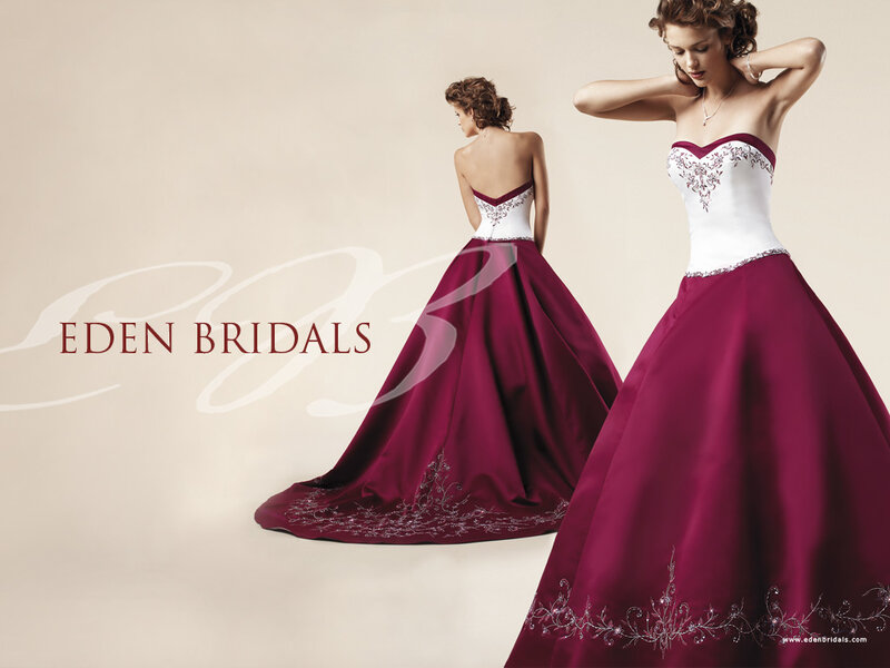 Woman in Wedding Dress — Maroon