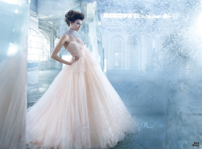 Woman in Wedding Dress — Pink, Dreamy