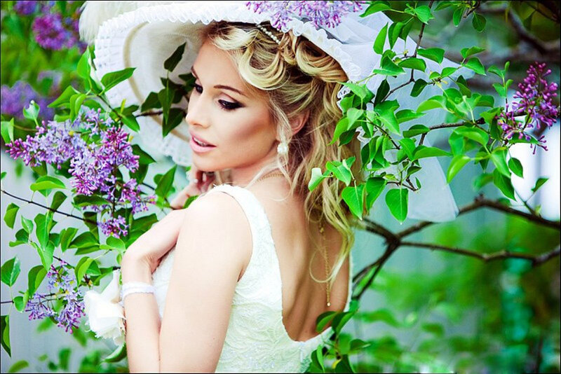 Woman in Wedding Dress — Purple, Serene, Spring