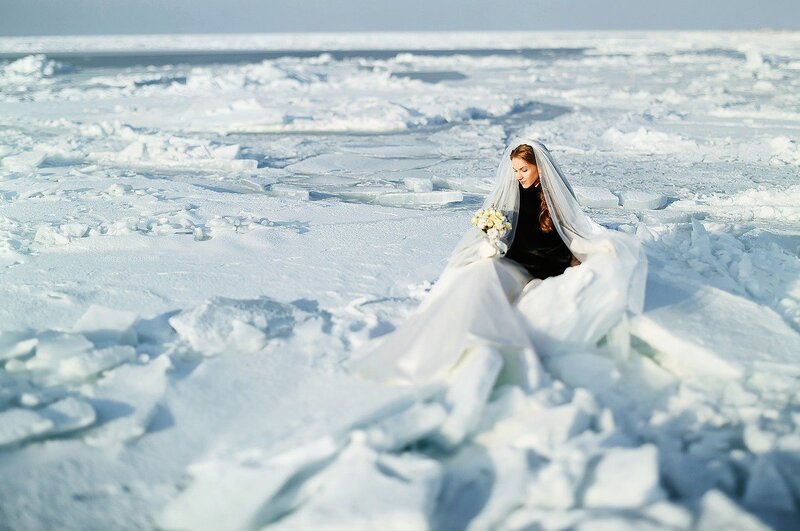 Woman in Wedding Dress — White, Cold