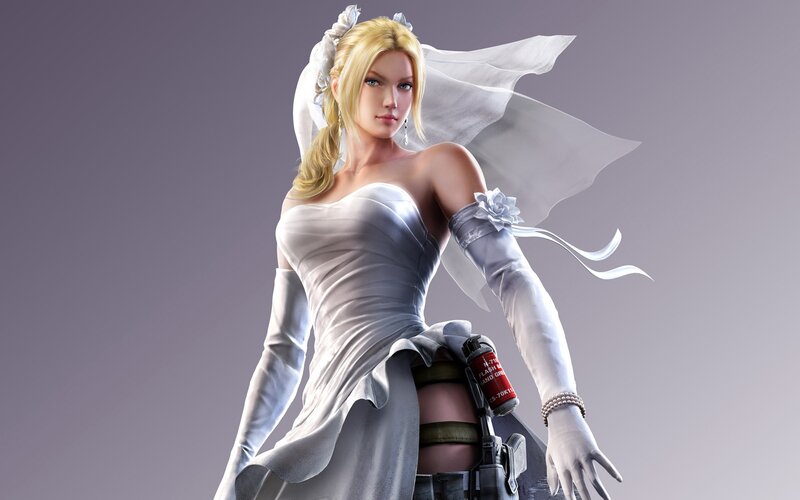 Woman in Wedding Dress — White, Dramatic, 3d Render, Veil