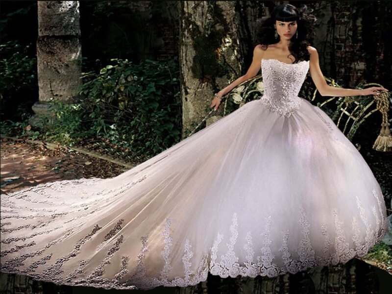 Woman in Wedding Dress — White, Dramatic, Night, Photograph, Trees