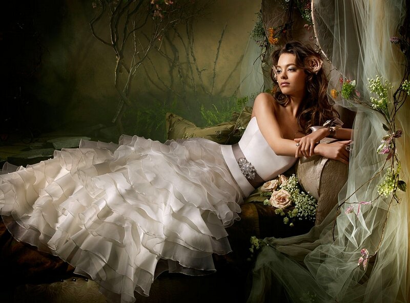 Woman in Wedding Dress — White, Dramatic, Night