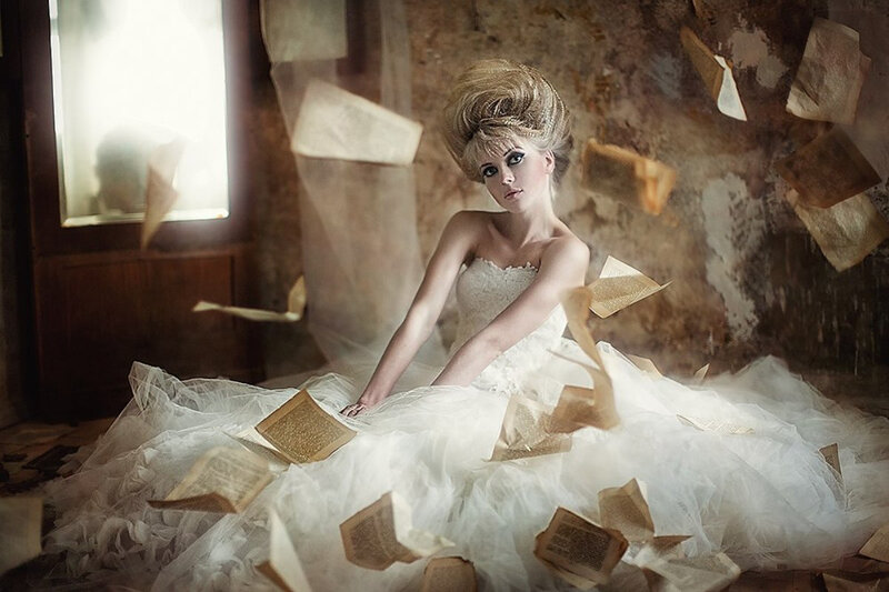 Woman in Wedding Dress — White, Dramatic, Photograph, Books