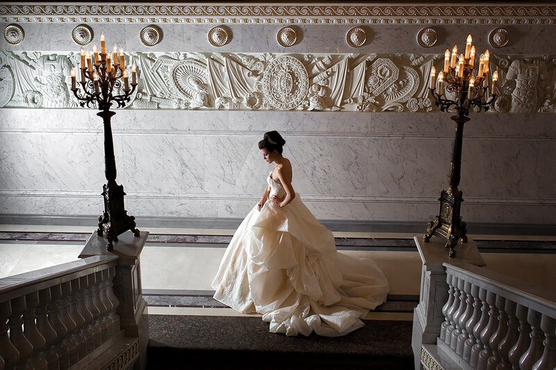 Woman in Wedding Dress — White, Dramatic, Photograph, Candelabra