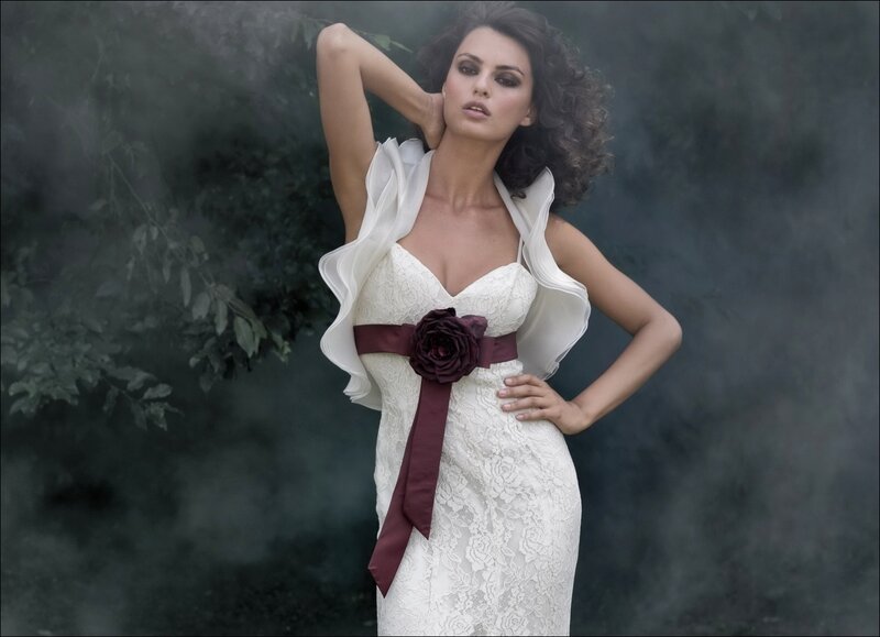 Woman in Wedding Dress — White, Dramatic, Photograph, Flower