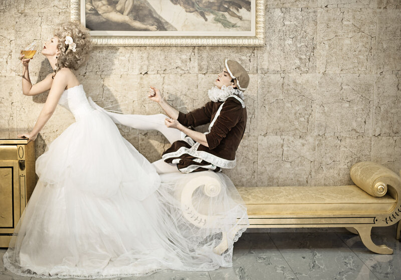 Woman in Wedding Dress — White, Dramatic, Photograph, Man