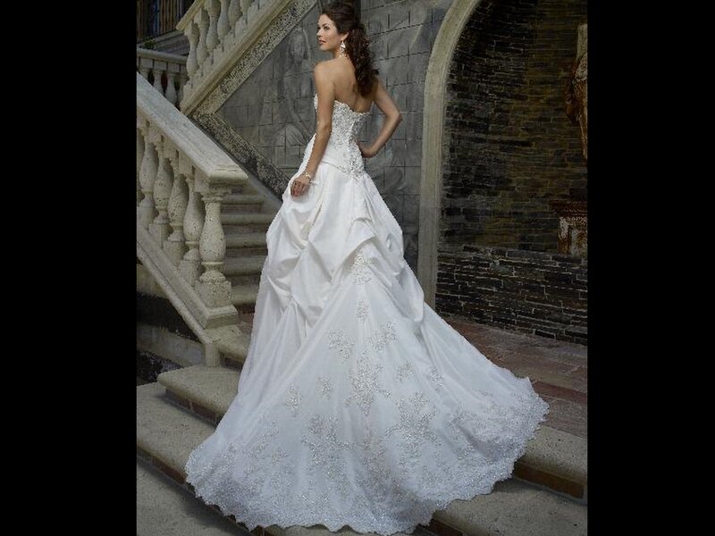 Woman in Wedding Dress — White, Dramatic, Photograph, Stairs, Stone Wall