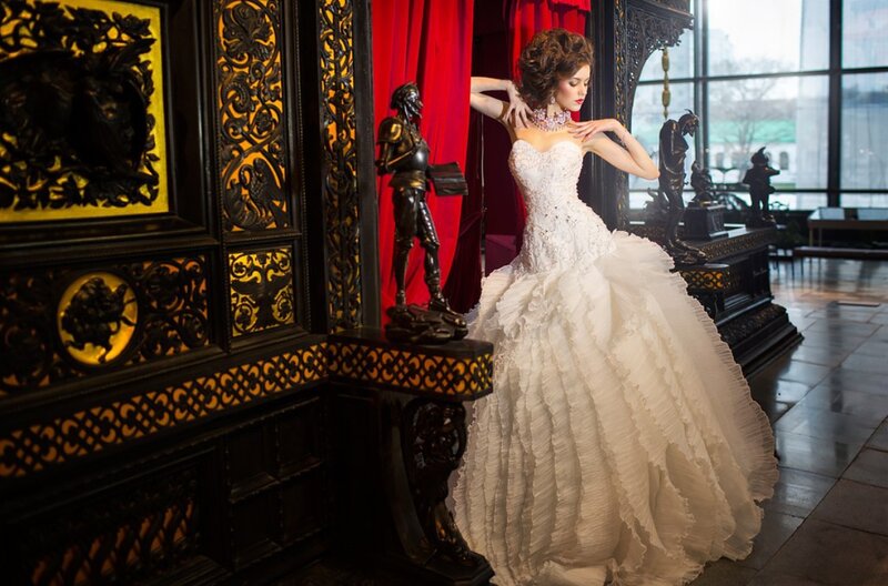Woman in Wedding Dress — White, Dramatic, Photograph, Statue
