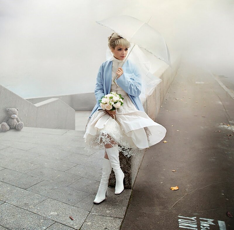 Woman in Wedding Dress — White, Dreamy, Autumn